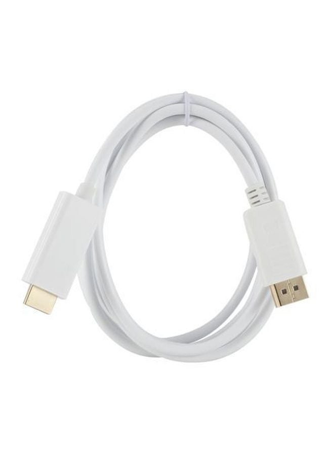 Male DP To HDMI Male Adapter Cable White - Image 1